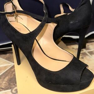 Elegant Black Peep-Toe Heels